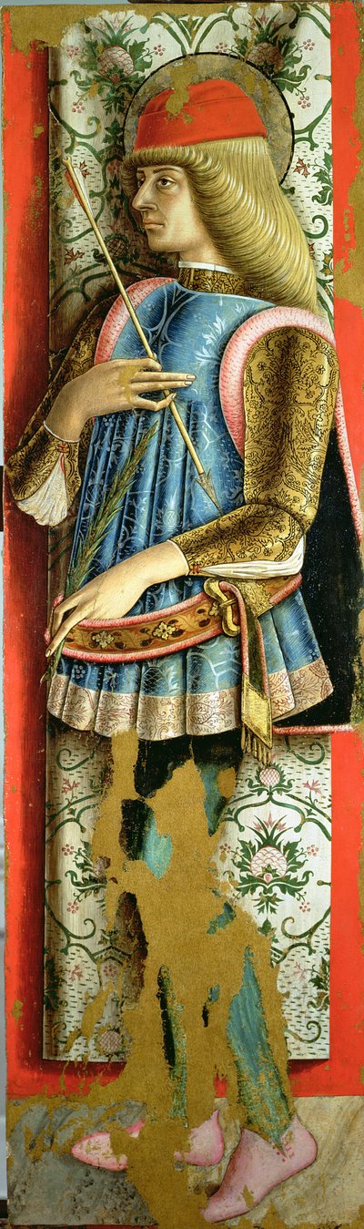 Saint Sébastien, panneau droit du deuxième triptyque de Valle Castellamo - Carlo Crivelli